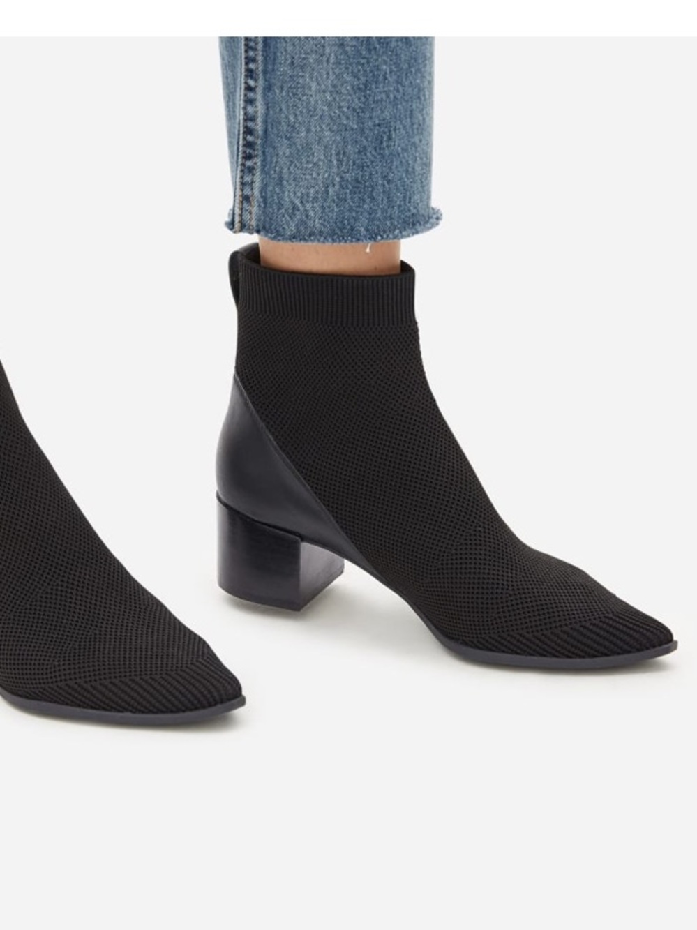 Everlane THE BOSS BOOT IN REKNIT Black Heel Size 8
